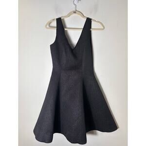 Erin Black Sleeveless V-Neck Knee Length A-Line Party Dress Sz 4